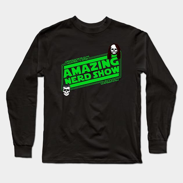 Ecto Green Amazing Nerd Show Logo Long Sleeve T-Shirt by The Amazing Nerd Show 